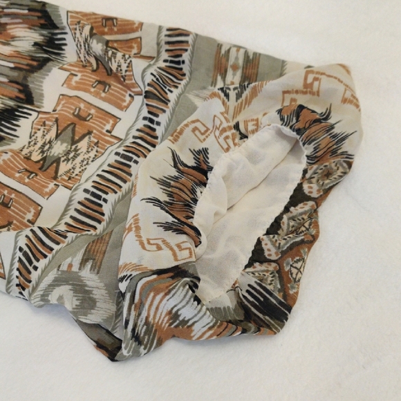 Calvin Klein. Bohemian Patterned Blouse. 100% Polyester - Picture 3 of 7